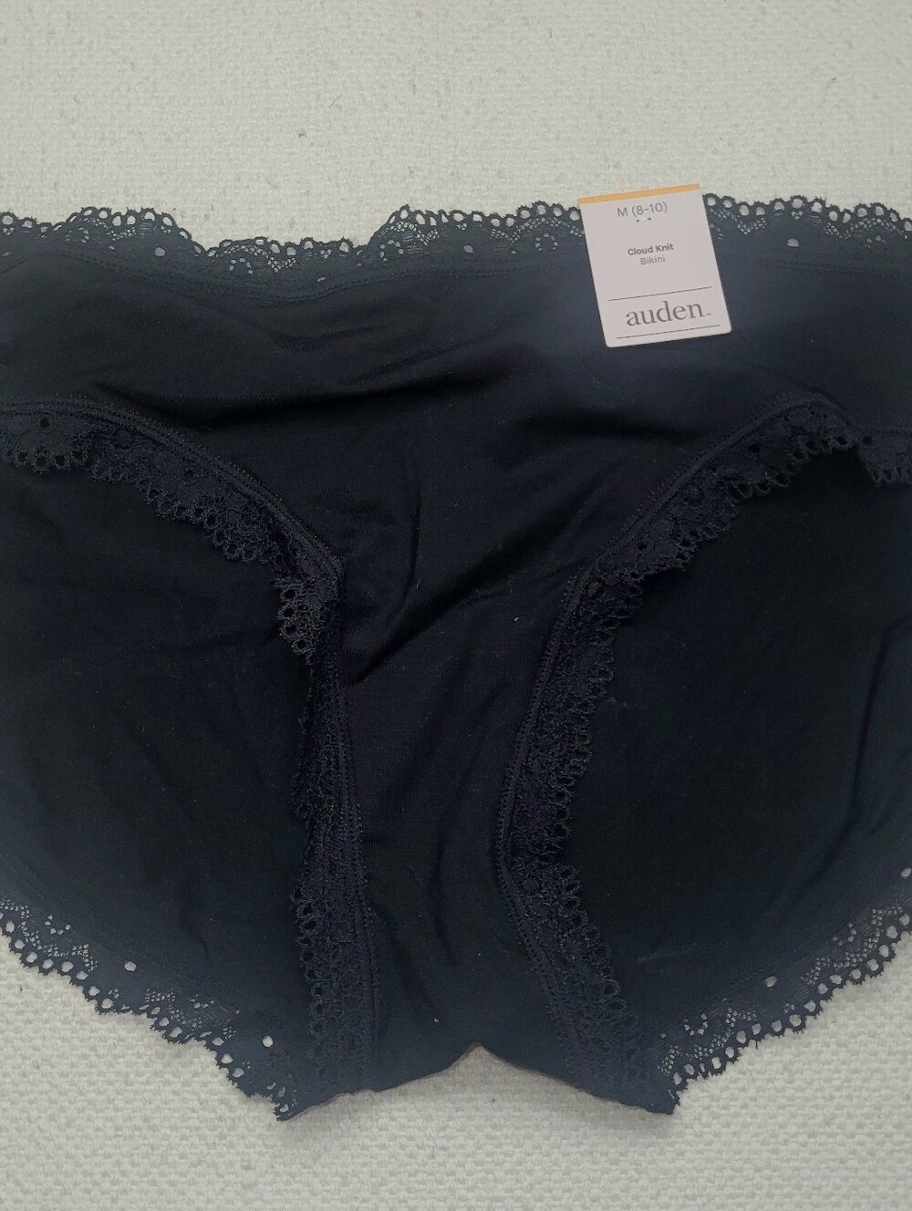 Auden Black Lace-Trim Bikini Panty